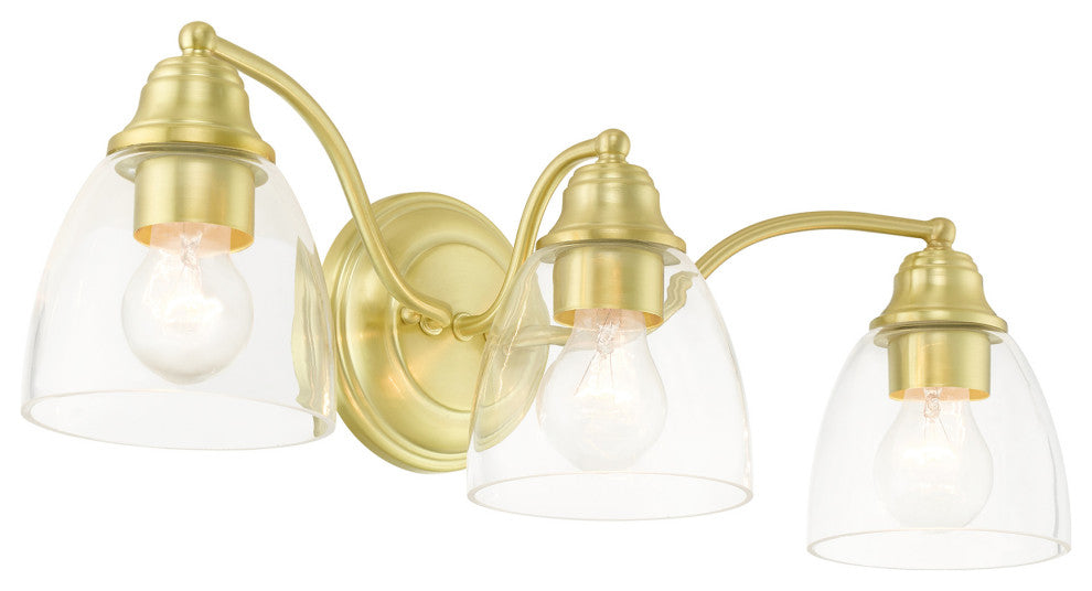 Satin Brass Transitional, Colonial, Vanity Sconce