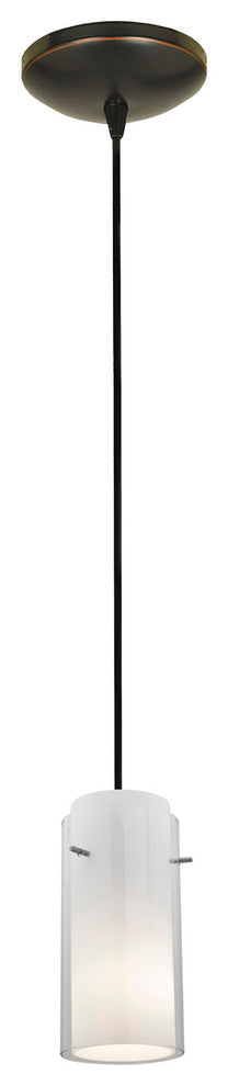 Glass Cylinder 1-Light Pendant, Oil Rubbed Bronze