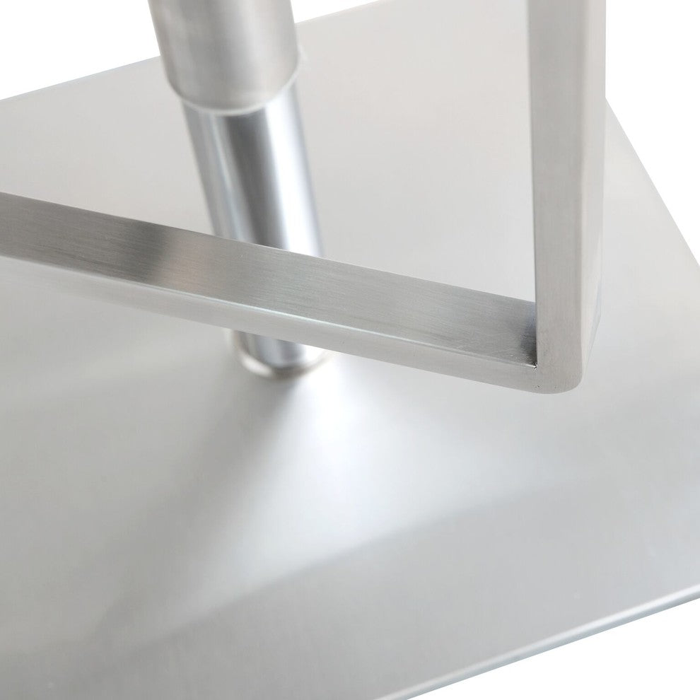 TOV Furniture Seville White Stainless Adjustable Barstool