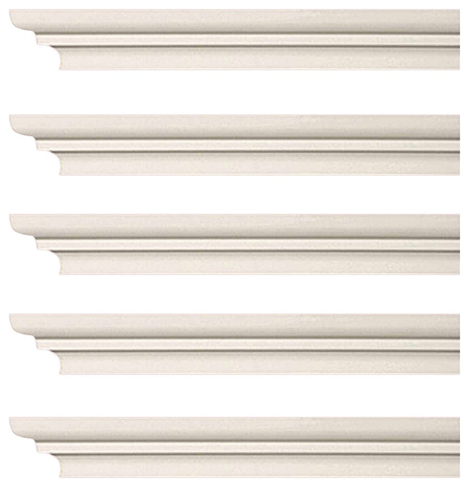 Cornice White Urethane Papillon Simple Design 5 Pieces Totaling 470" Length