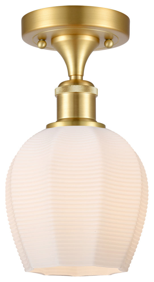 Innovations 516-1C-SG-G461-6-LED 1 LightSemi-Flush Mount, Satin Gold