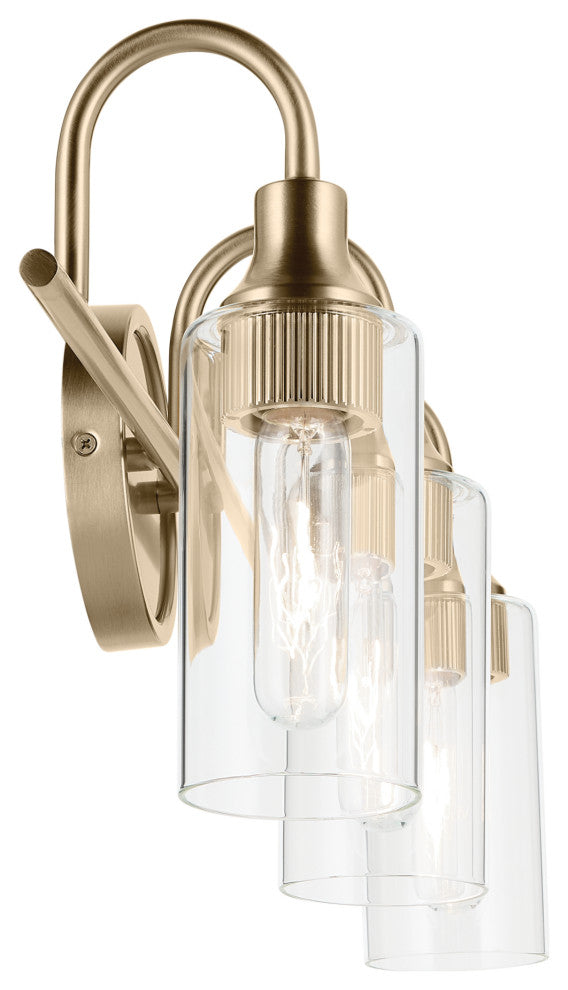 23" 3-Light Vanity Light With Clear Glass