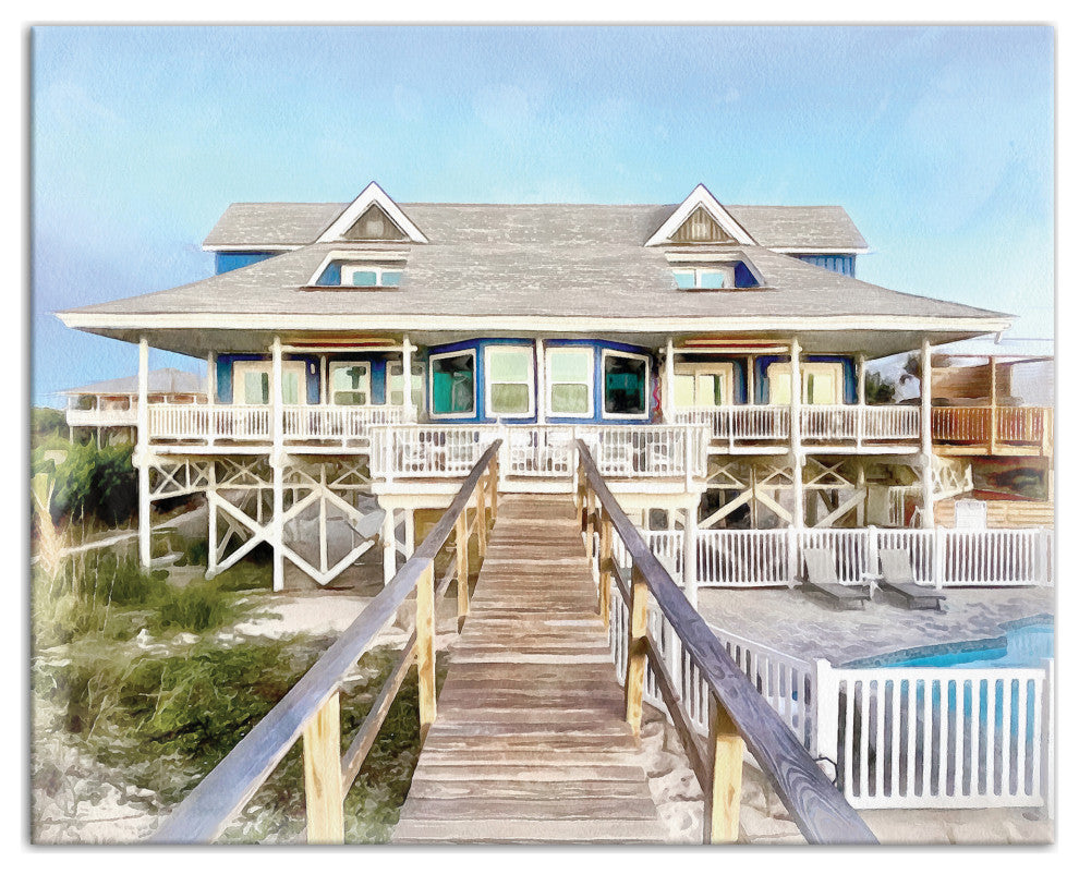 Steves Beach House 20x16 Canvas Wall Art