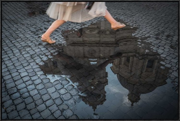 "Jump" Framed Canvas Giclee by Antonio Convista, 37x25"