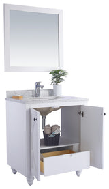 Laviva 313613-30W-MW 30" White Vanity with Matte White VIVA Stone Solid Surface