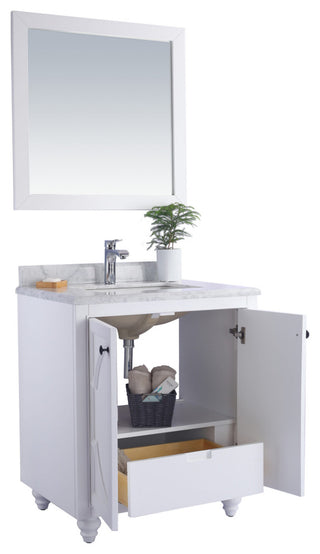 Laviva 313613-30W-MW 30" White Vanity with Matte White VIVA Stone Solid Surface