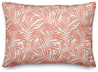 Tropical Leaves Coral 14x20 Pillow