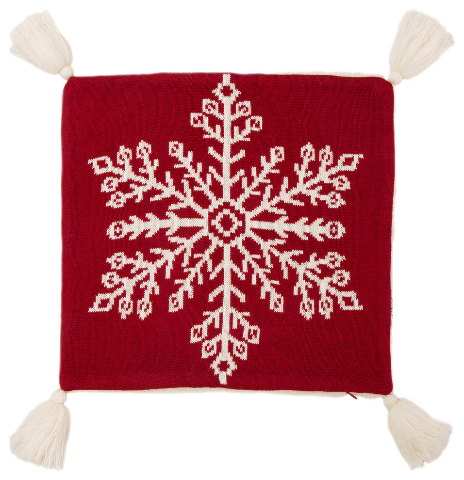 Red Acrylic Pillow Cover With Tassels