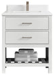 Parker 30 Single Sink Bath Vanity in White 1.5" White Quartz