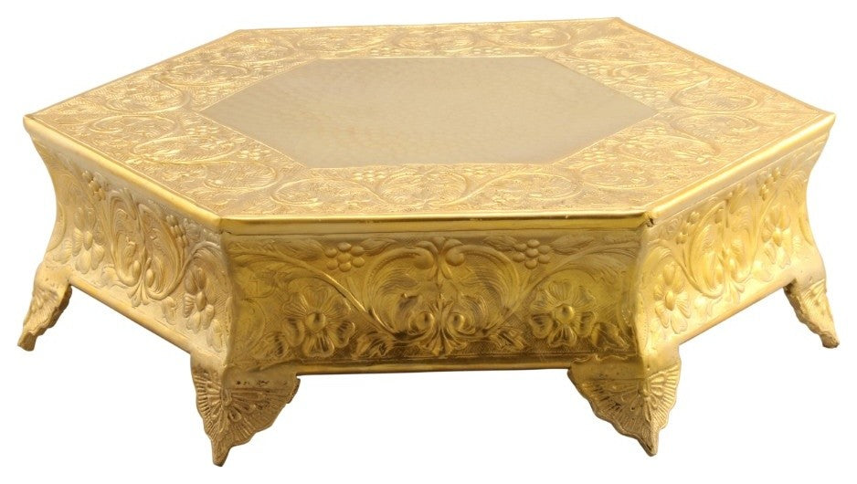 Metal Wedding Cake Stand 14", Gold