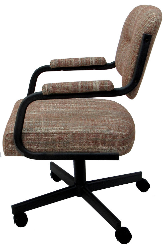 Swivel Tilt Kitchen Caster Chair with Wheels - M-110, Watusi Madder, Black