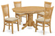 East West Furniture Avon 5-piece Wood Dining Table and Dinette Chairs in Oak