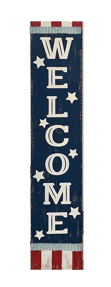 48" Americana Welcome Wood Porch Sign