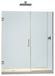 DreamLine Unidoor Plus Hinged Shower Door, Brushed Nickel, 48.5" to 49"x72"