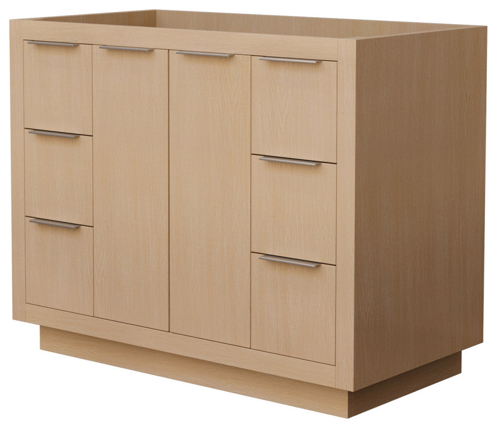 42" Single Bathroom Vanity, Light Straw, No Countertop, No Sink