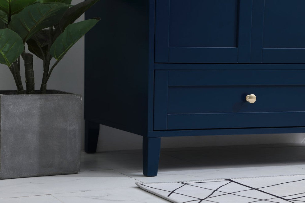 Sadie 42" Single Bathroom Vanity, Blue With Backsplash