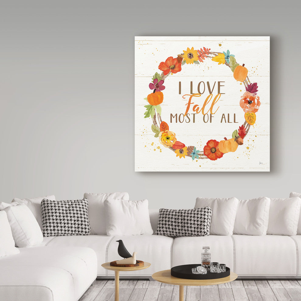 Jess Aiken 'Harvest Wishes I On Wood' Canvas Art