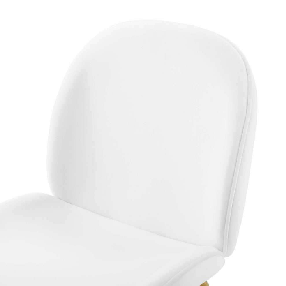 Side Dining Chair, Velvet, Metal, White, Modern, Bistro Restaurant Hospitality