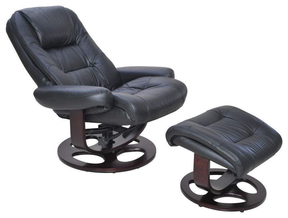 Jacque Pedestal Recliner / Otttoman, Hilton Black