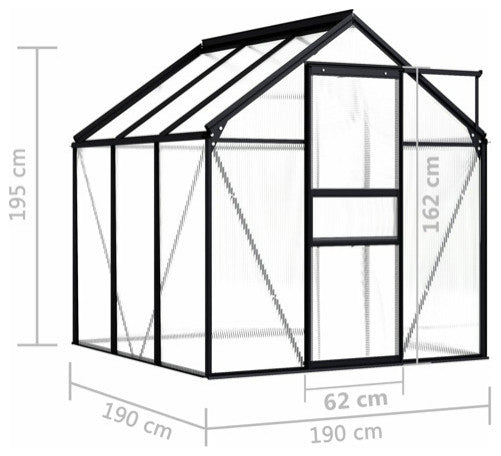 vidaXL Greenhouse Patio Grow House Outdoor Green House Anthracite Aluminum