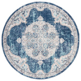 Safavieh Brentwood Bnt867N Rug, Navy/Ivory, 6'7"x6'7" Round