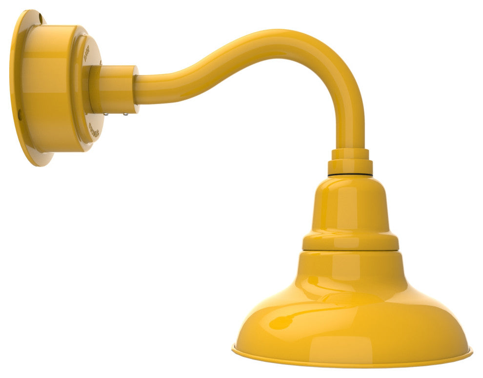 8in.  Yellow Gooseneck Barn Light with Chic Arm