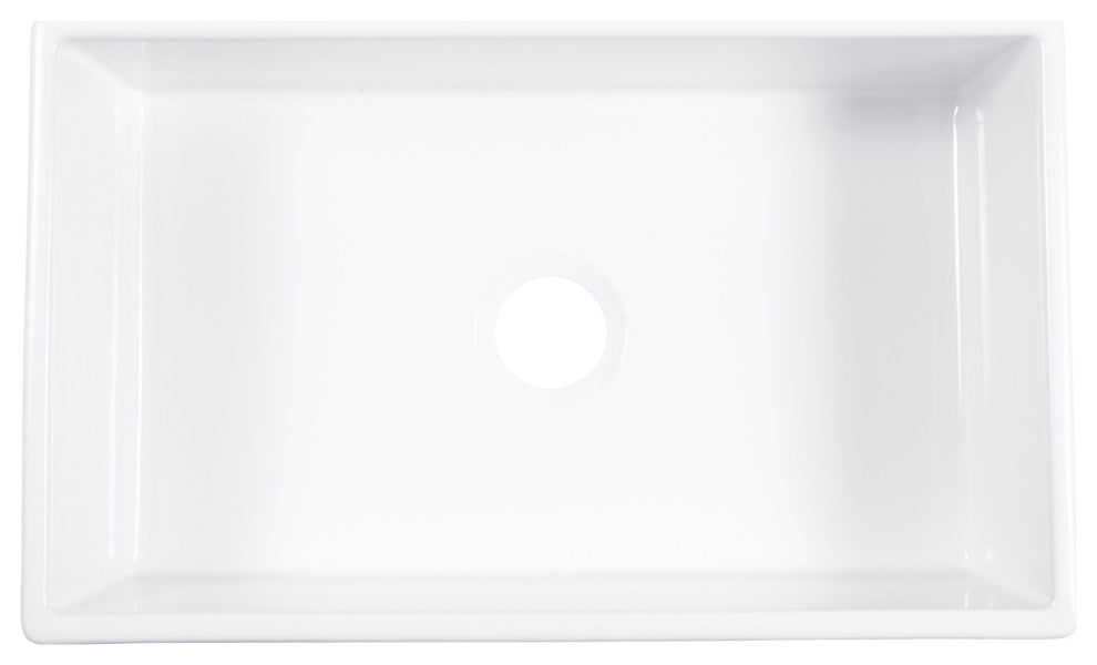 Turner White Fireclay 30" Single Bowl Farmhouse Undermount Kitchen Sink Kit
