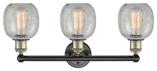 Belfast 3-Light 24" Bath Vanity Light, Black Antique Brass, Clear Crackle