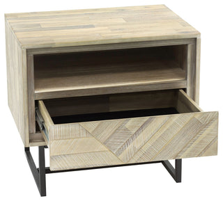 Peridot 1 Drawer Nightstand, Natural Acacia Wood