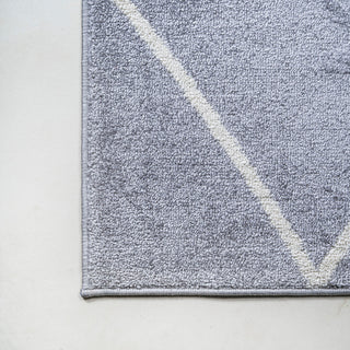 Cole Minimalist Diamond Trellis Light Gray/White 4'x6' Area Rug