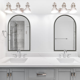 Annabelle 39" X 24" Arched Vanity Bathroom Wall Mirror, Matte Black