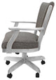 Classic Caster Swivel Dining Chair on Wheels, Solid Wood, Mojave Grey - White