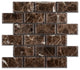 2 X 4 Emperador Dark Marble Polished & Beveled Brick Mosaic Tile