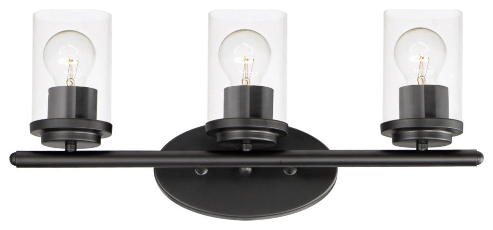 Maxim 10213CL Corona 3 Light 19"W Bathroom Vanity Light - Black