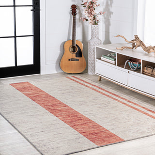 Raita Modern Distressed Stripe Machine-Washable Area Rug, 9x12