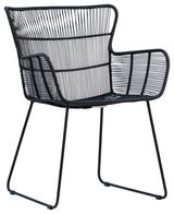 Outdoor Black Rope Dining Arm Chair