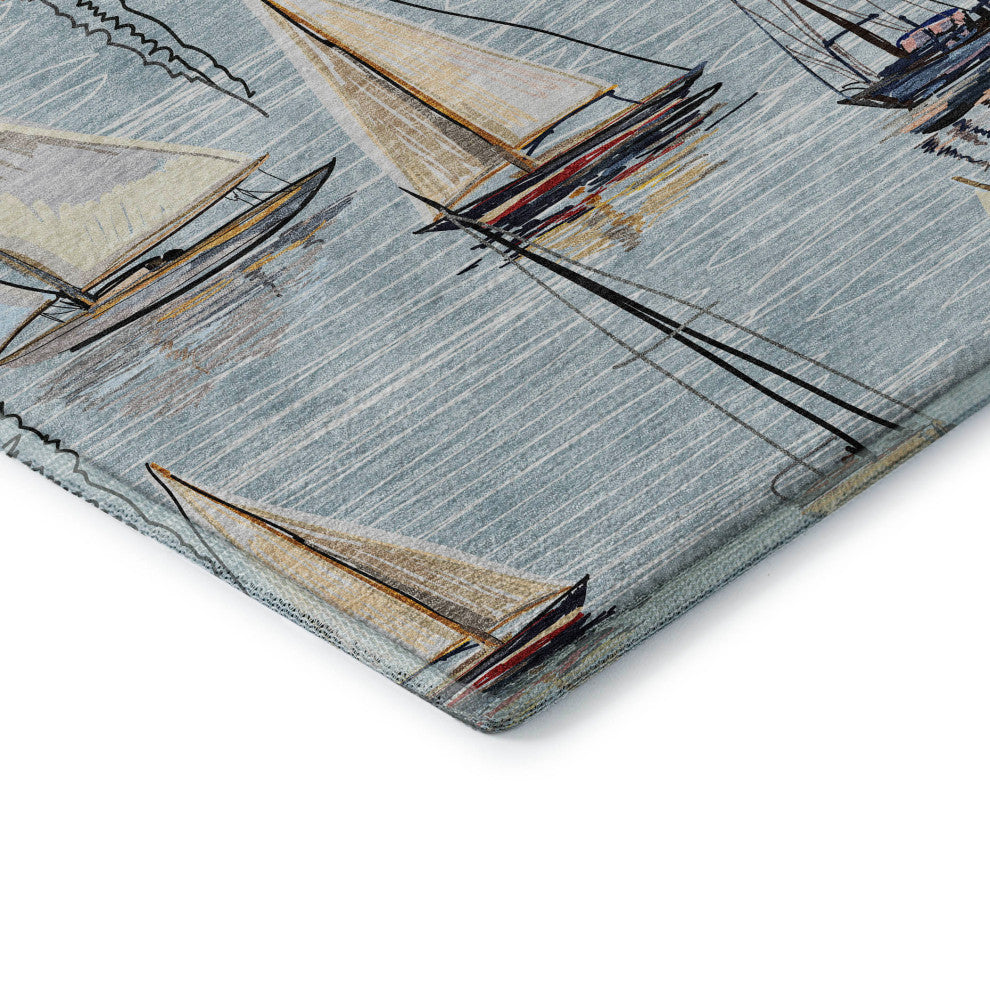 Addison Premium Washable Mayfield AMF153 Blue 9' x 12' Rug