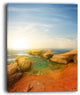 "Rocky Red Beach and Blue Sky" Seashore Canvas Print, 30"x40"