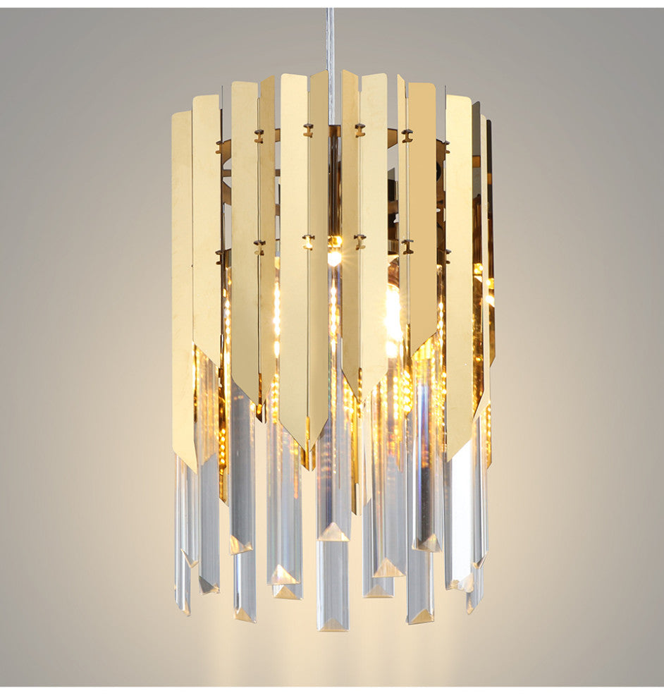 Gold Plated Crystal Pendant Fixture By Morsale