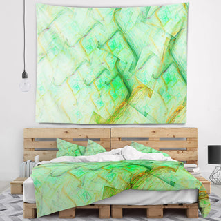 Light Green Electric Lightning Abstract Wall Tapestry, 92"x78"