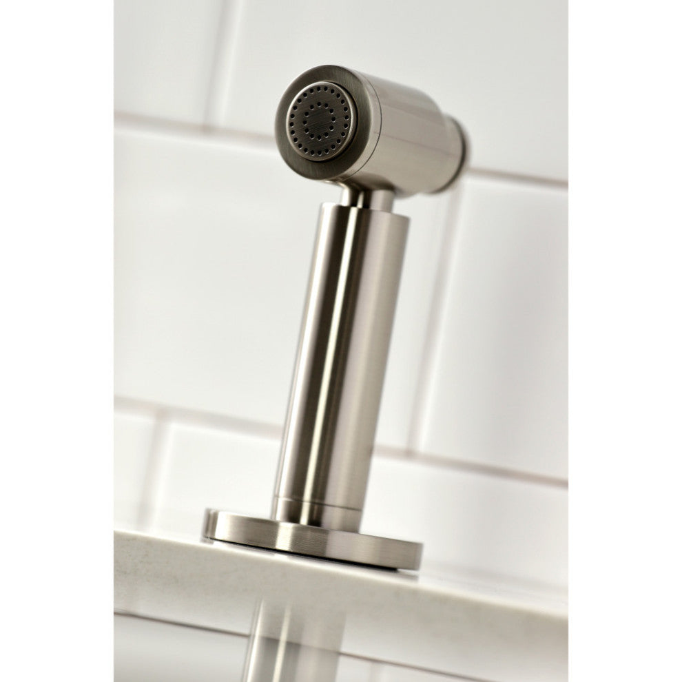 LS8718CTLBS Single-Handle Kitchen Faucet With Brass Sprayer, Brushed Nickel
