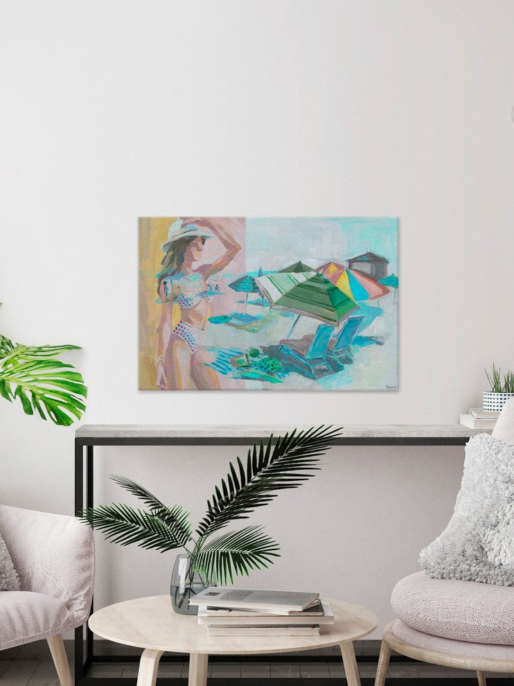 "White Sun Hat" Painting Print on Wrapped Canvas, 60"x40"