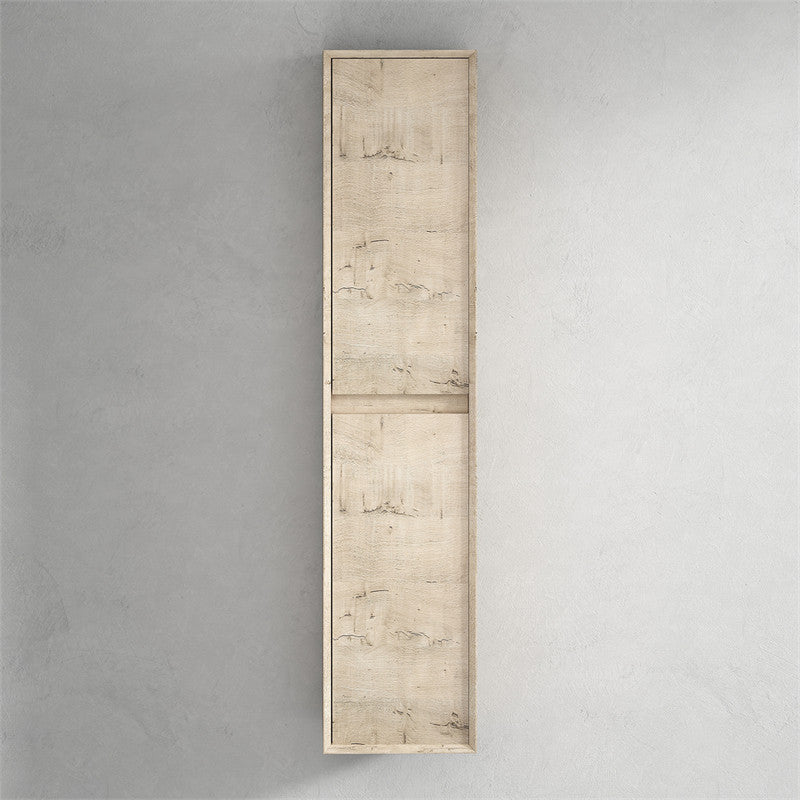 SLIM Bathroom Linen Side Cabinet, Light White Oak
