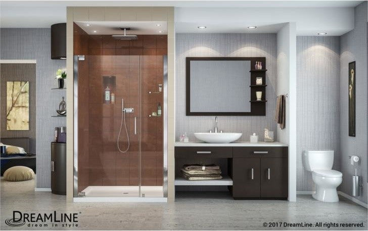 DreamLine Elegance Frameless Pivot Shower Door, Chrome, 40.75"-42.75"