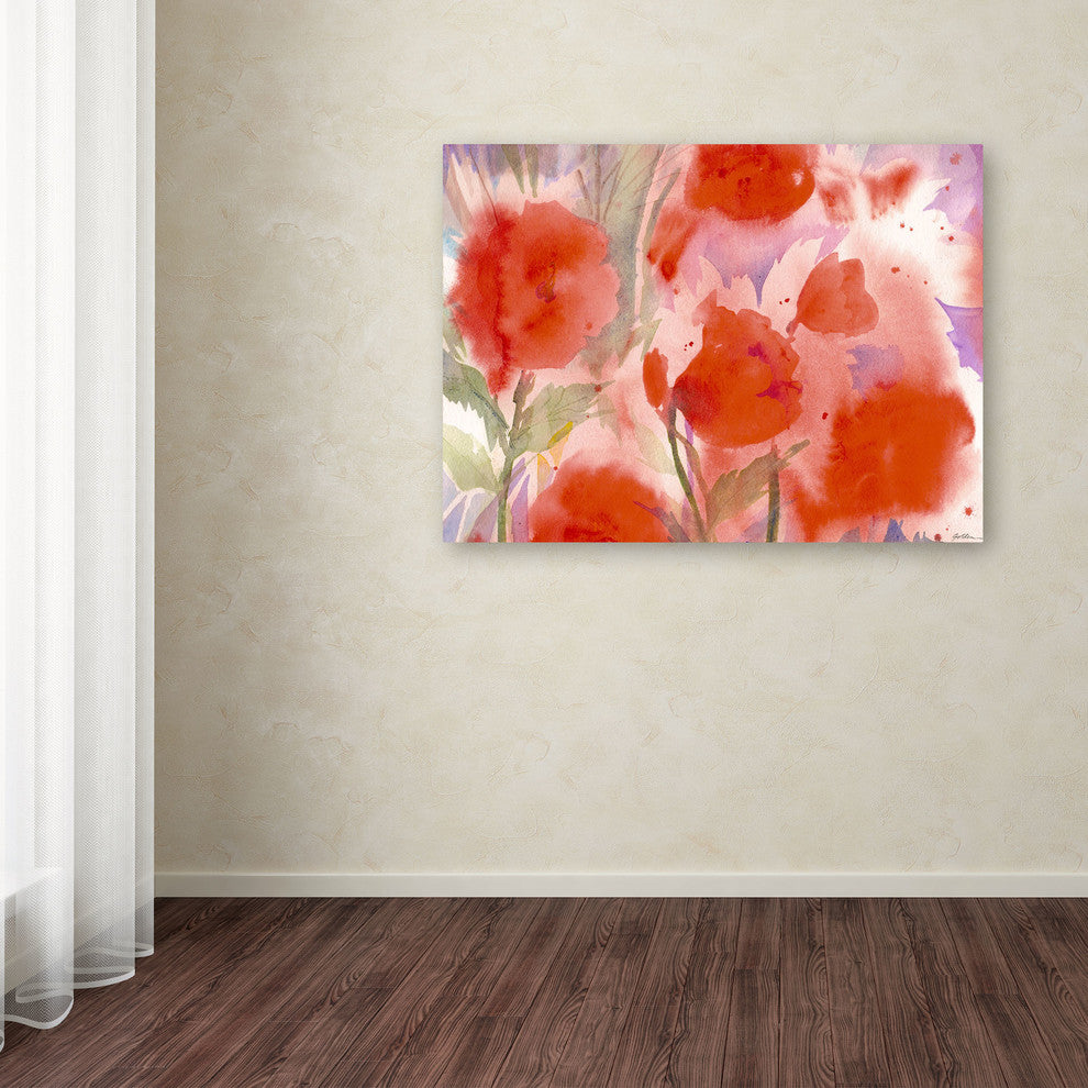 'Crimson Field' Canvas Art by Sheila Golden