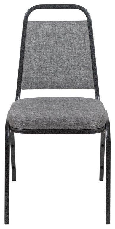 4 Pack Dining Chair, Padded Seat & Trapezoid Back, Gray Fabric/Silver Vein