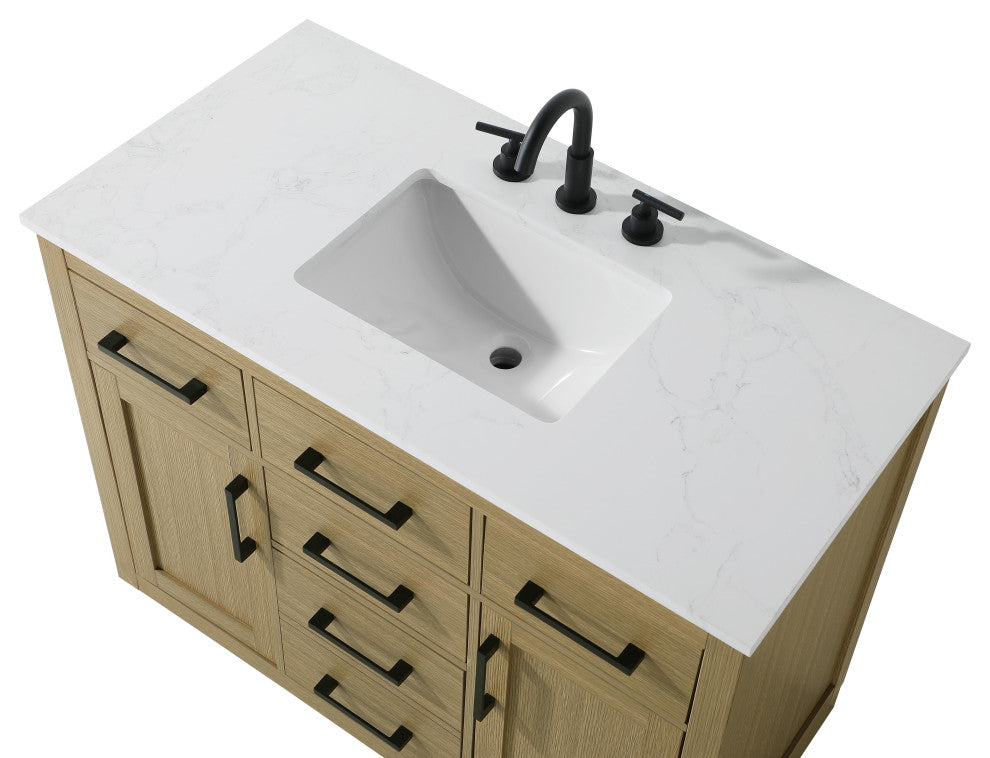 Home Living 42" Single Bathroom Vanity, Honey Brown
