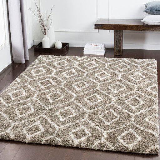 Surya Serengeti Shag SGT-2303 6'7"x9'6" Rug, Dark Brown/Taupe/Ivory/Khaki