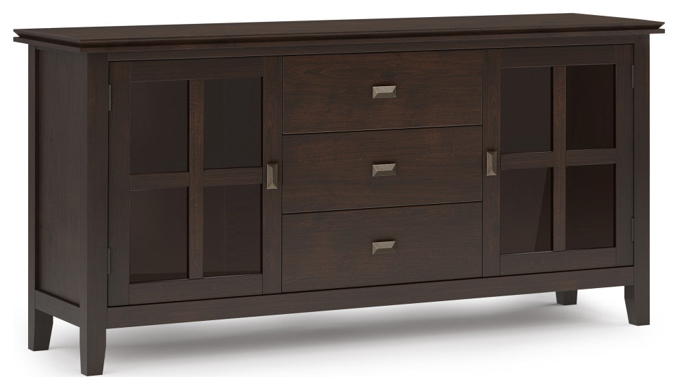 Artisan SOLID WOOD Large Sideboard Buffet in Dark Chestnut Brown