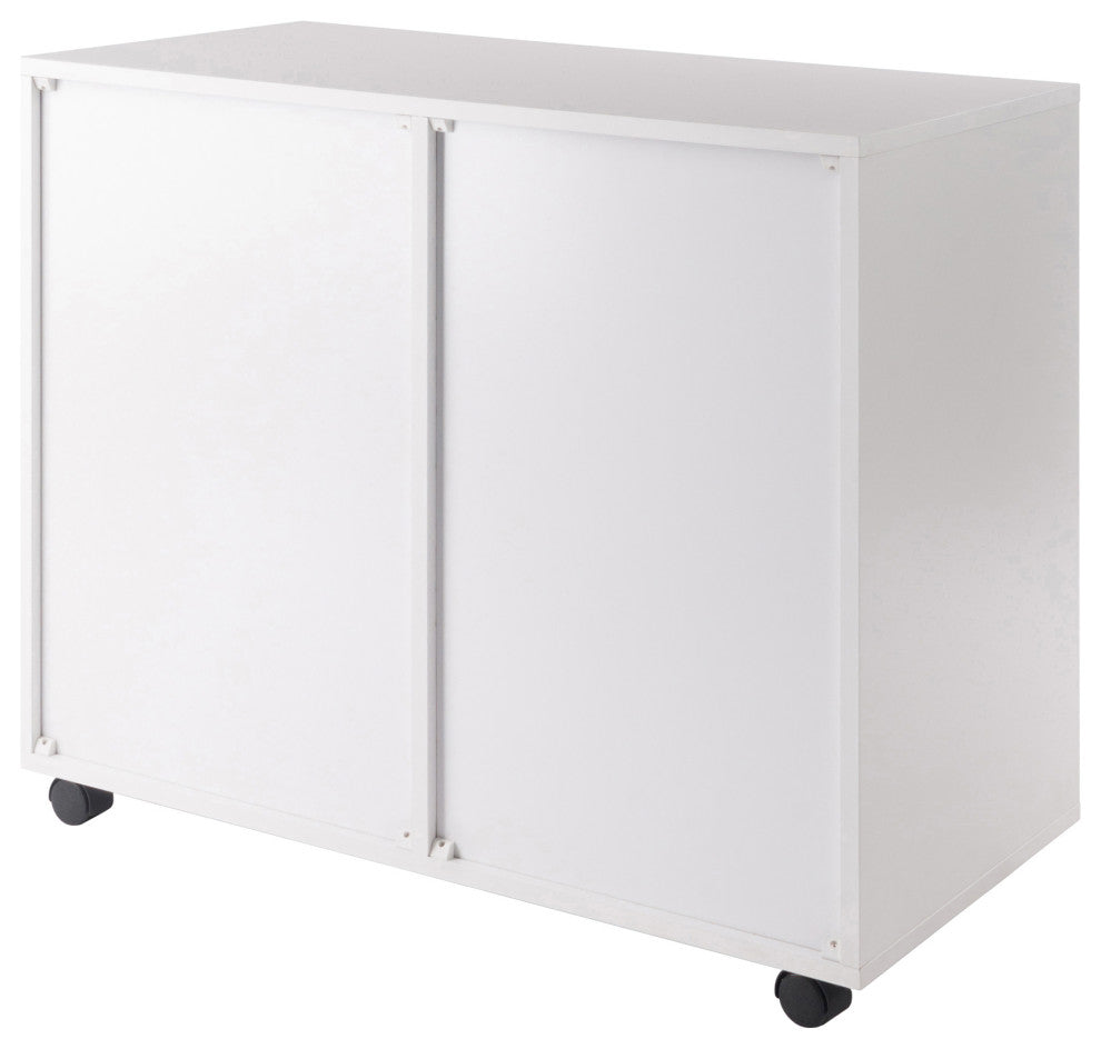 Halifax 2 Section Mobile Storage Cabinet, White